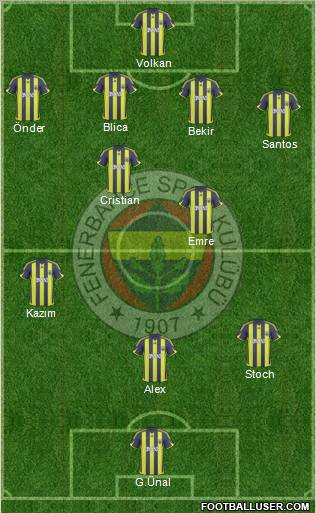 Fenerbahçe SK Formation 2010