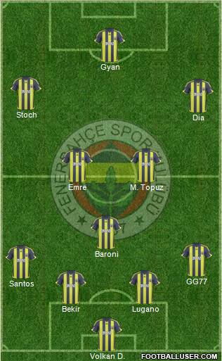 Fenerbahçe SK Formation 2010