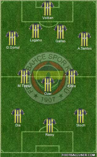 Fenerbahçe SK Formation 2010