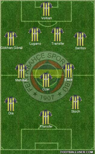 Fenerbahçe SK Formation 2010