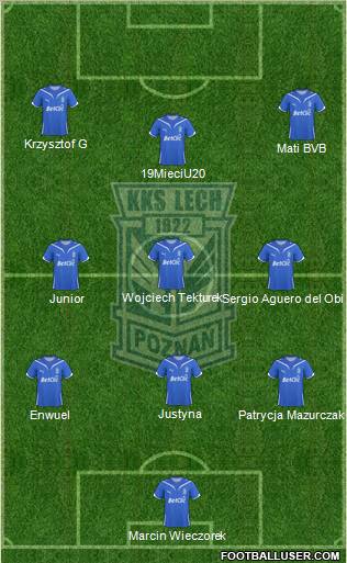 Lech Poznan 4-3-3 football formation