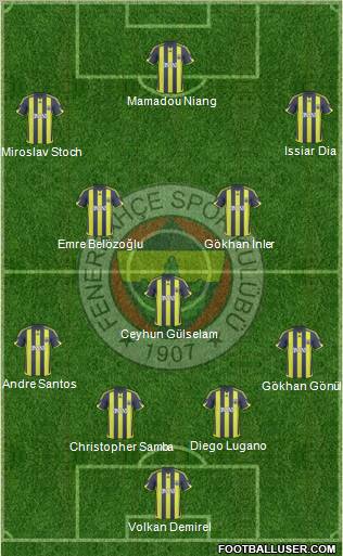 Fenerbahçe SK Formation 2010