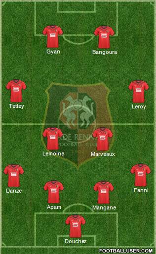 Stade Rennais Football Club 4-4-2 football formation