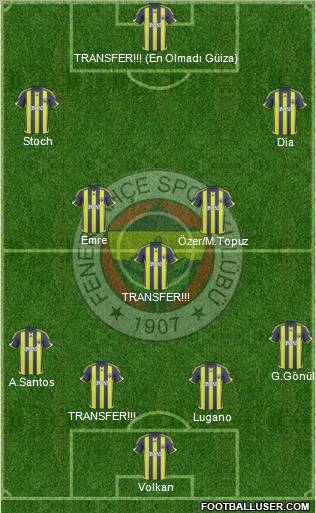 Fenerbahçe SK Formation 2010