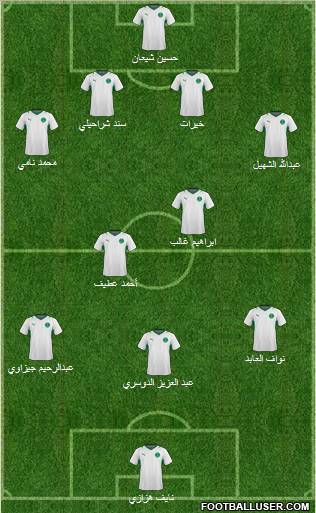 Saudi Arabia 4-2-3-1 football formation