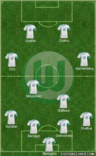 VfL Wolfsburg 4-2-2-2 football formation