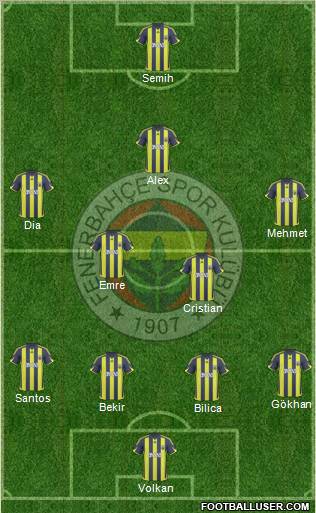 Fenerbahçe SK Formation 2010