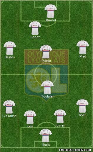 Olympique Lyonnais 4-1-3-2 football formation