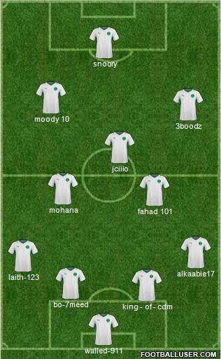 Saudi Arabia 4-2-3-1 football formation