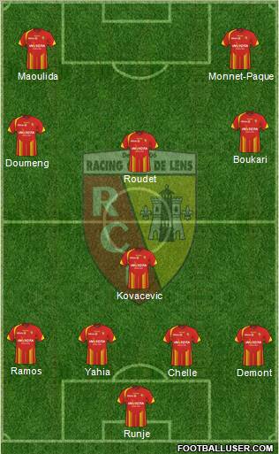 Racing Club de Lens 4-1-3-2 football formation