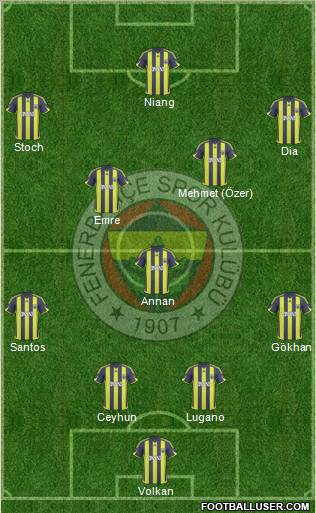 Fenerbahçe SK Formation 2010