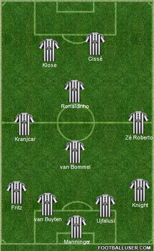 Newcastle United football formation