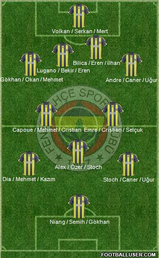 Fenerbahçe SK Formation 2010