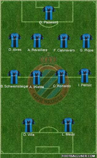 Club Brugge KV 4-4-2 football formation