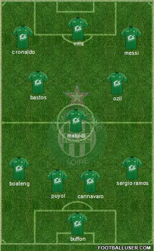 A.S. Saint-Etienne 4-3-2-1 football formation