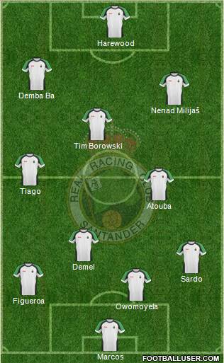 R. Racing Club S.A.D. 4-1-2-3 football formation