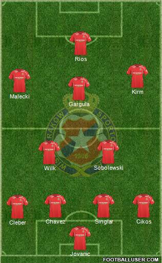 Wisla Krakow 4-5-1 football formation