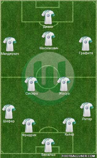 VfL Wolfsburg 4-5-1 football formation