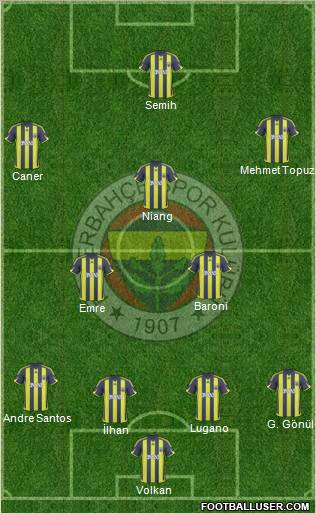 Fenerbahçe SK Formation 2010