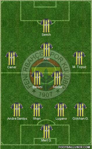 Fenerbahçe SK Formation 2010