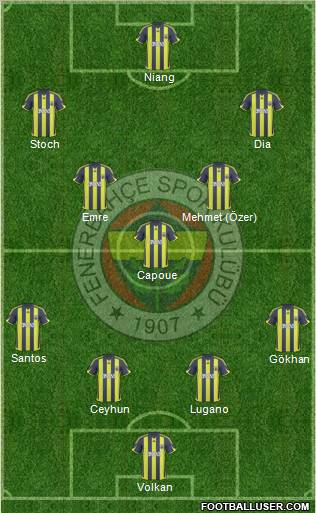Fenerbahçe SK Formation 2010