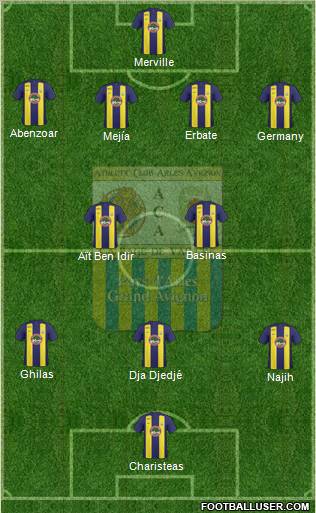 Athlétic Club Arles-Avignon 4-2-3-1 football formation