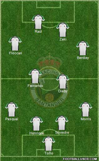 R. Racing Club S.A.D. 4-4-2 football formation