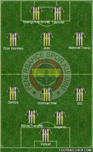 Fenerbahçe SK Formation 2010