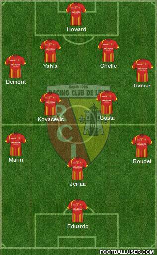 Racing Club de Lens 4-4-1-1 football formation