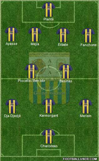 Athlétic Club Arles-Avignon 4-2-3-1 football formation