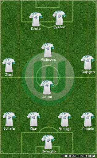 VfL Wolfsburg 4-4-2 football formation