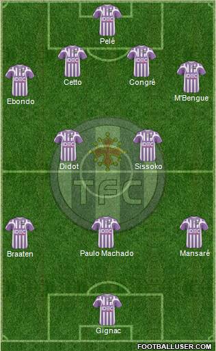 Toulouse Football Club 4-2-3-1 football formation