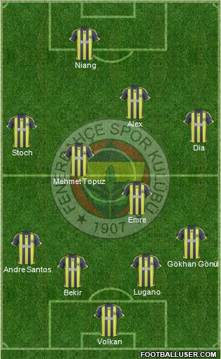 Fenerbahçe SK Formation 2010
