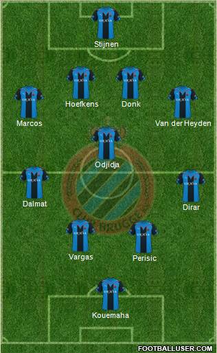 Club Brugge KV 4-5-1 football formation