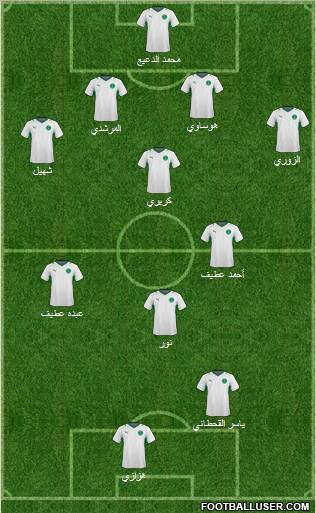 Saudi Arabia 4-4-2 football formation