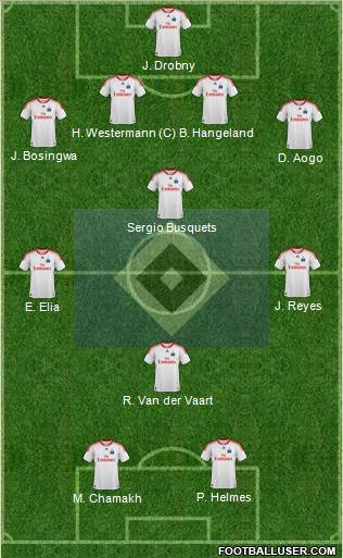 Hamburger SV 5-4-1 football formation