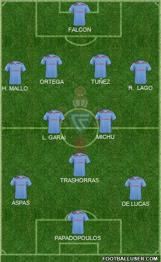 R.C. Celta S.A.D. 4-2-3-1 football formation