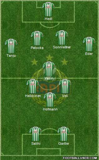 SK Rapid Wien 4-1-3-2 football formation