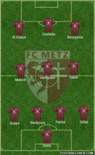 Football Club de Metz 4-3-3 football formation