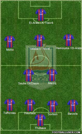 Stade Malherbe Caen Basse-Normandie 4-2-3-1 football formation