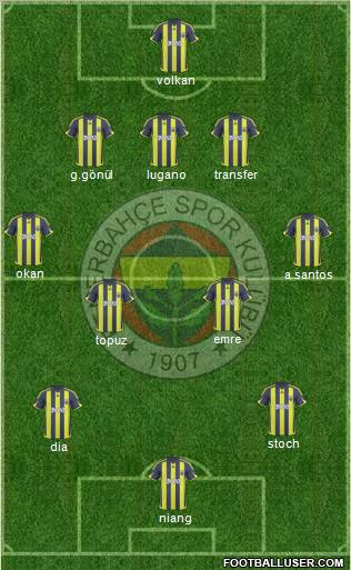 Fenerbahçe SK Formation 2010