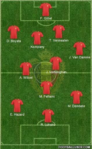 Belgium 4-2-3-1 football formation