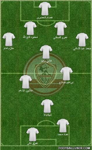 Zamalek Sporting Club 4-3-1-2 football formation