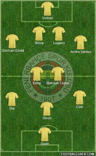 Fenerbahçe SK Formation 2010