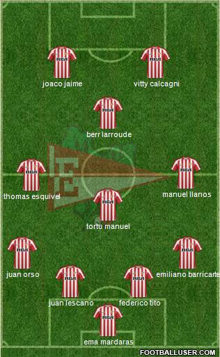 Estudiantes de La Plata 4-3-1-2 football formation