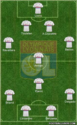 Olympique Lyonnais 4-1-3-2 football formation