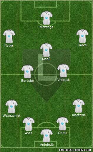 Legia Warszawa 4-2-3-1 football formation