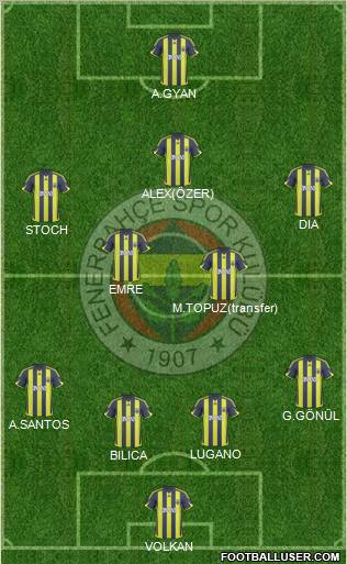 Fenerbahçe SK Formation 2010
