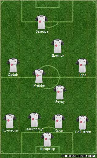 Fulham 4-4-1-1 football formation