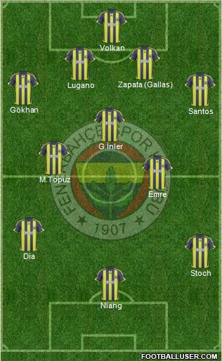Fenerbahçe SK Formation 2010